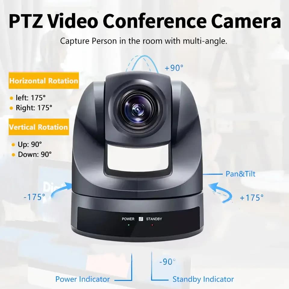 Caméra PTZ Runpu 4K30fps avec zoom optique 20X, suivi IA, NDI, HDMI, LAN, POE pour diffusion en direct et vidéoconférence
