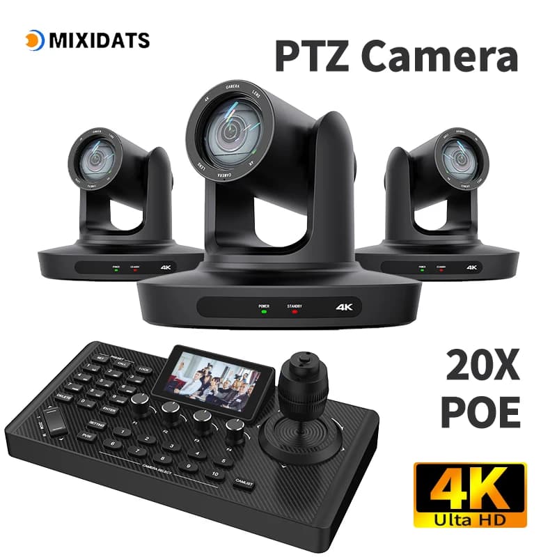 Caméra PTZ 4K 20X Zoom Kit de caméra de vidéoconférence réunion d'église diffusion en direct contrôleur de caméra PTZ pour vidéoconférence